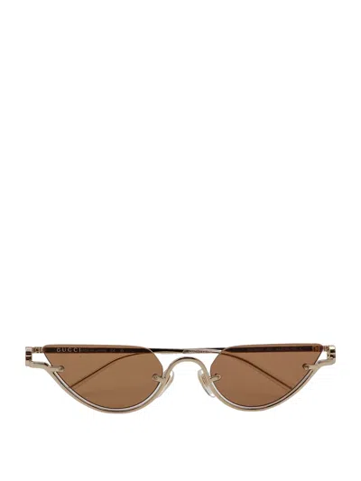 Gucci Metal Sunglasses In Brown