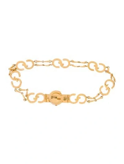Pre-owned Gucci Metal Waist Belt In Gold