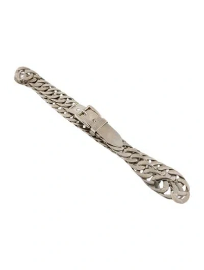 Pre-owned Gucci Metal Waist Belt In Silver
