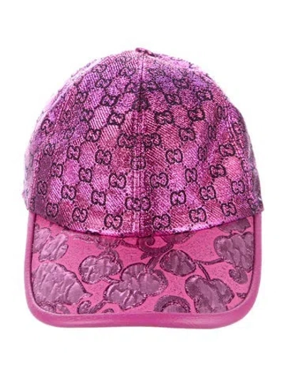 Pre-owned Gucci Metallic Baseball Cap In Pink