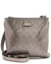 Gucci Metallic Leather Gg Imprime Flat Messenger (authentic Pre-loved)
