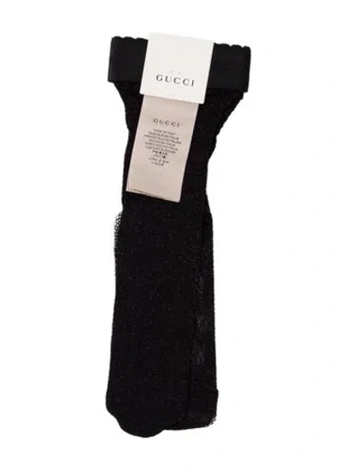 Pre-owned Gucci Metallic Mesh Socks In Black/purple