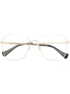 Gucci Metallic Oversized-frame Glasses In Gold