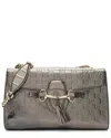 Gucci Metallic Patent Ssima Emily Medium Shoulder Bag (authentic Pre-  Loved) In Gray