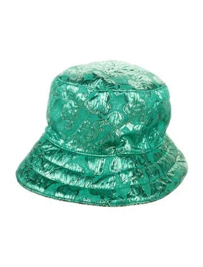 Pre-owned Gucci Metallic Pattern Bucket Hat W/tags In Green