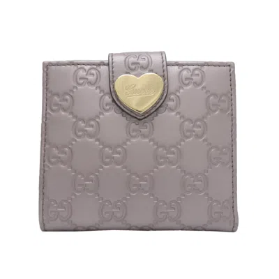 Pre-owned Gucci Metallic Pink Leather Wallet (bi-fold) ()