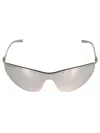 Gucci Shield Logo Lens Sunglasses In 002 Silver Silver Silver