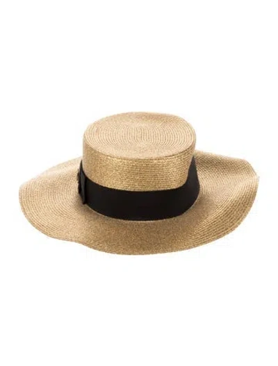 Pre-owned Gucci Metallic Sun Hat In Gold