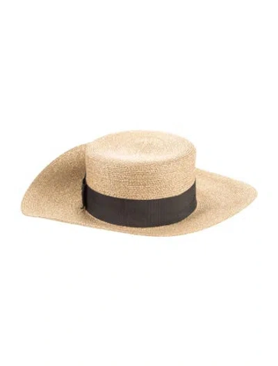 Pre-owned Gucci Metallic Sun Hat In Gold/metallic