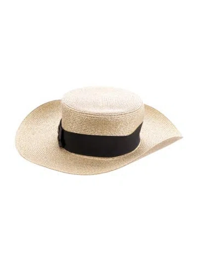 Pre-owned Gucci Metallic Sun Hat In Metallic/neutrals