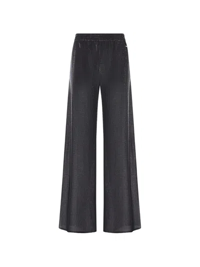 Gucci Metallic-effect High-waisted Trousers In Black