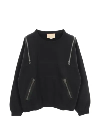 Pre-owned Gucci Metamorfosi Zip-detail Sweatshirt In Black