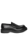 Gucci Leather Loafers With Round Toe And Rubber Sole In Black