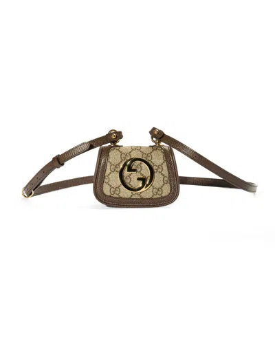 Gucci Micro Blondie Gg Supreme Handbag In Gray
