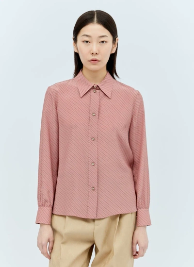 Gucci Micro G Print Silk Shirt In Pink