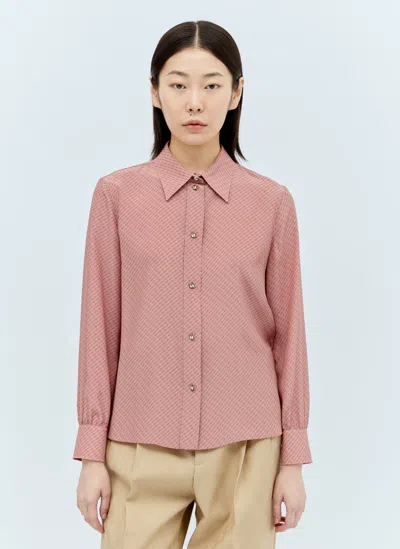 Gucci Micro G Print Silk Shirt In Pink