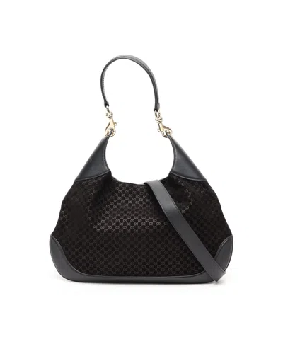 Gucci Micro Gg B Shoulder Bag In Black