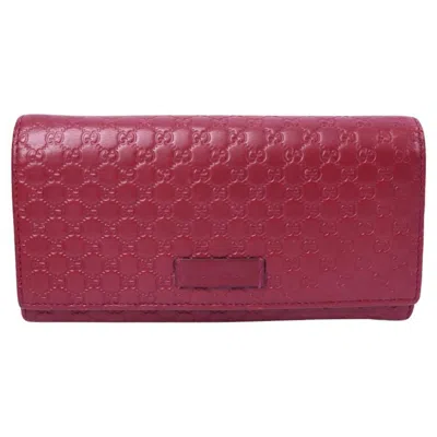 Pre-owned Gucci Micro Gg Ssima Leather Continental Wallet In Brown