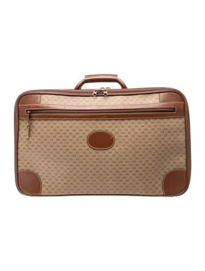 Pre-owned Gucci Micro Gg Monogram Suitcase In Brown