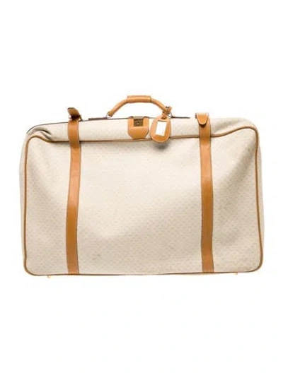 Pre-owned Gucci Micro Gg Monogram Suitcase Vintage In Neutrals
