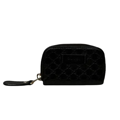 Gucci Micro Ssima Black Leather Wallet  ()