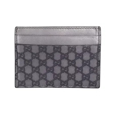 Pre-owned Gucci “.com” Micro-monogram Card Holder In Silver