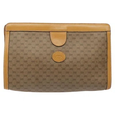 Pre-owned Gucci Micro Small Gg Canvas Beige Canvas Clutch Bag ()
