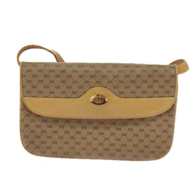 Pre-owned Gucci Micro Small Gg Canvas Beige Canvas Shoulder Bag ()