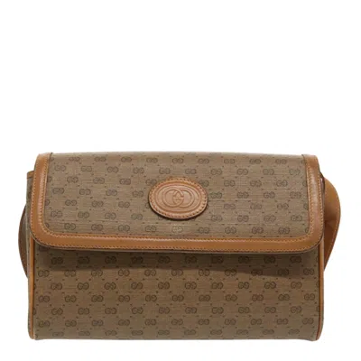 Pre-owned Gucci Micro Small Gg Canvas Brown Canvas Shoulder Bag ()