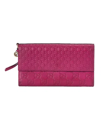 Gucci Micro Sssima Clip Wallet In Fuchsia In Pink