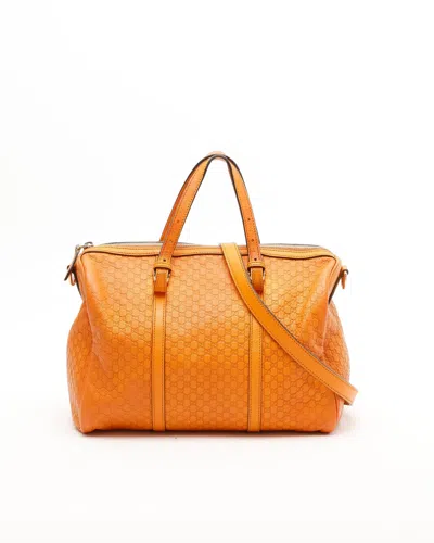 Gucci Microssima Boston Bag In Orange