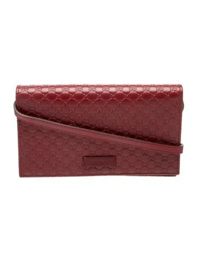 Pre-owned Gucci Microssima Clutch In Red
