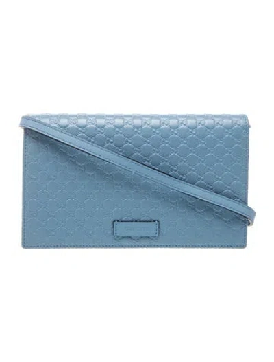 Pre-owned Gucci Microssima Crossbody Bag In Blue