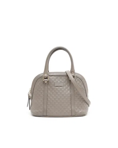 Gucci Microssima Dome Bag In Gray