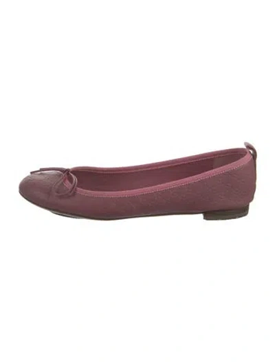 Pre-owned Gucci Microssima Pattern Leather Ballet Flats In Pink