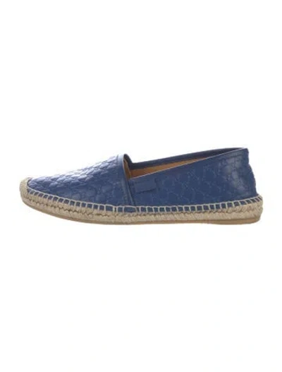 Pre-owned Gucci Microssima Pattern Leather Espadrilles