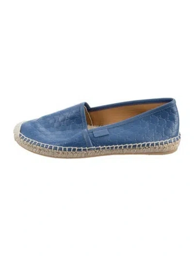 Pre-owned Gucci Microssima Pattern Leather Espadrilles