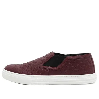 Gucci Microssima Pattern Leather Slip On 'strong Red'