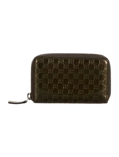 Pre-owned Gucci Microssima Pattern Patent Leather Wallet