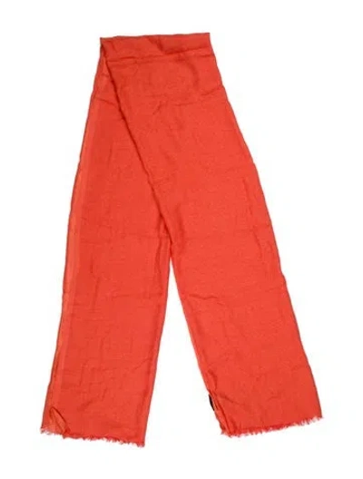 Pre-owned Gucci Microssima Pattern Scarf W/ Tags In Orange