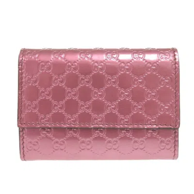 Pre-owned Gucci Microssima Pink Patent Leather Coin Purse/coin Case ()
