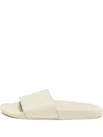 Pre-owned Gucci Microssima Pool Slides