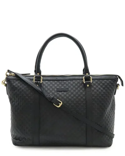Gucci Microssima Tote Bag 2way (authentic Pre-loved) In Black