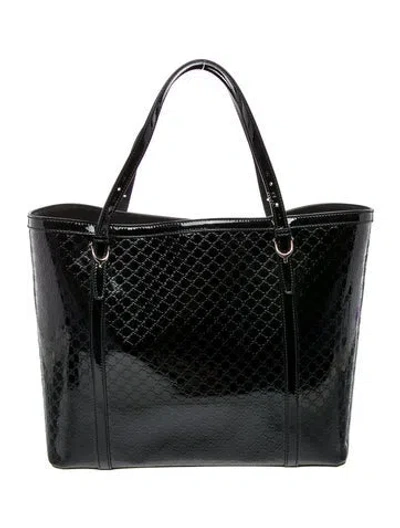 Pre-owned Gucci Microssima Tote In Black