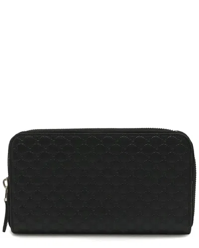 Gucci Microssima Zip-around Wallet (authentic Pre-loved) In Black