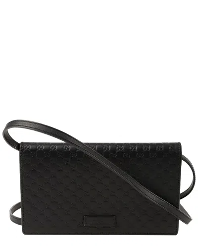 Gucci Microshima Clutch Crossbody (authentic Pre-loved) In Black