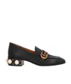 Gucci Mid-heel Leather Loafer In Black
