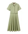 Gucci Mid-length Gg Cotton Gabardine Dress In Green