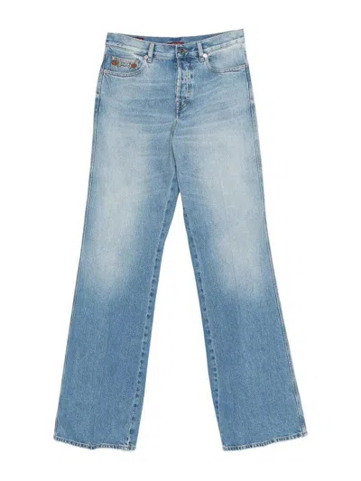Gucci Mid Rise Flare Pants In Blue