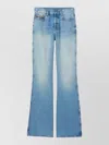 Gucci Cotton Denim Flare Pants With Bleached Effect In Blue